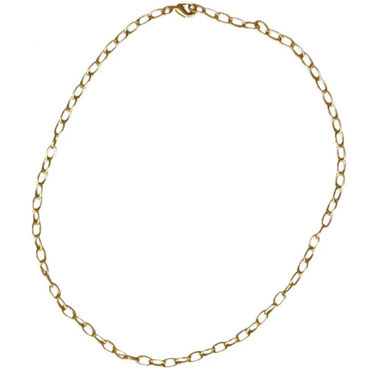 Gold Oval Chain Necklace