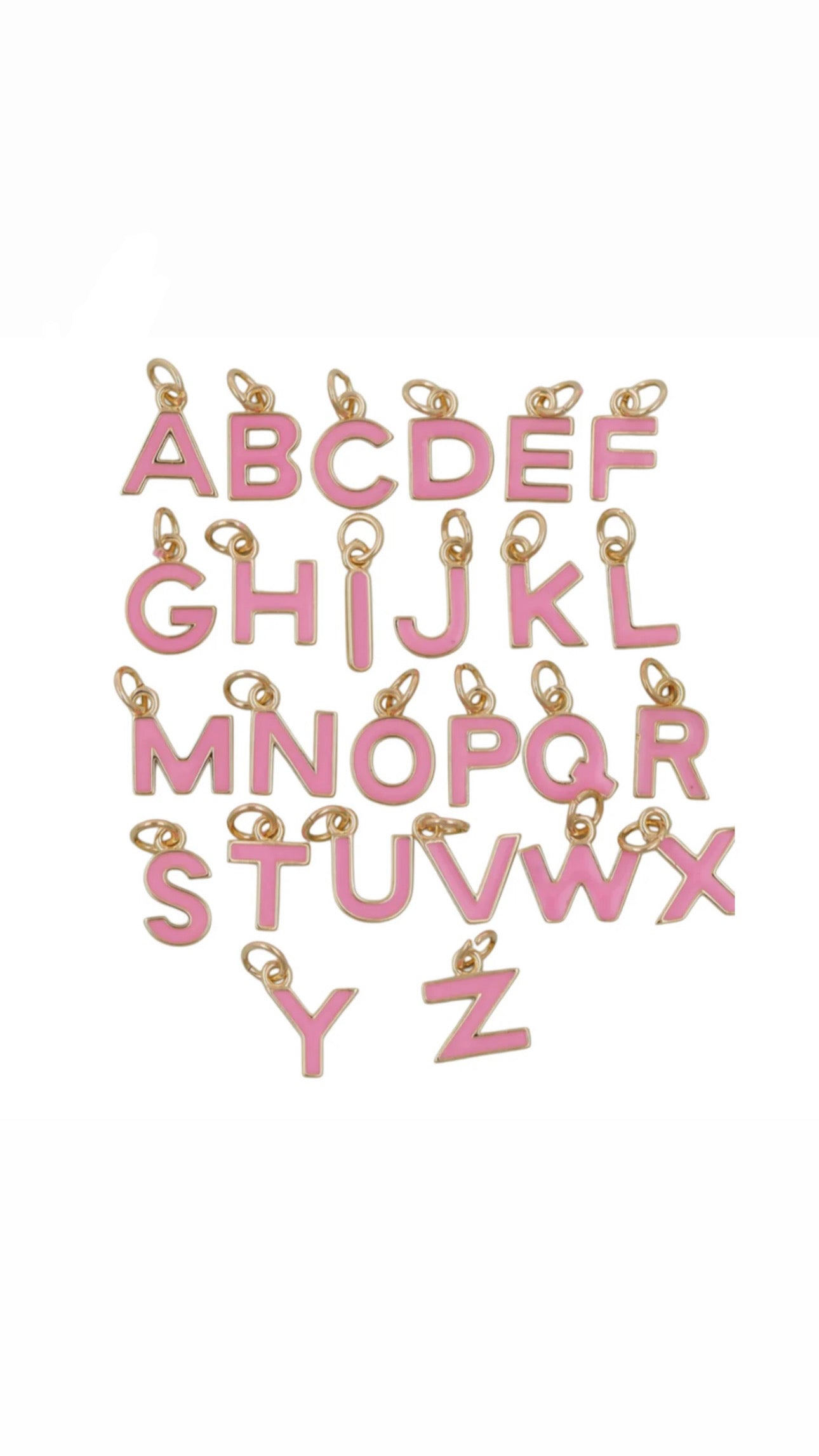 Pink and Gold Letter Charms