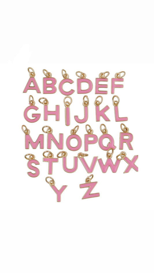 Pink and Gold Letter Charms
