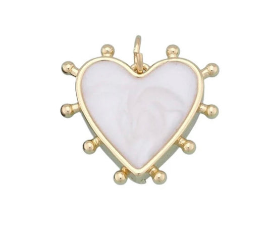 White Pearly Heart Pendant