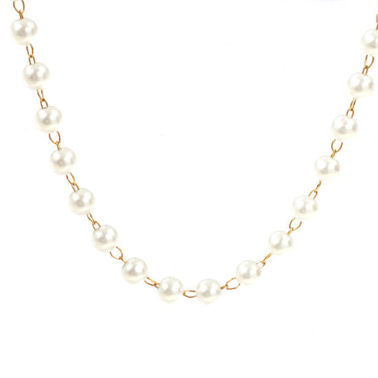 Beaded Pearl Necklace Chain