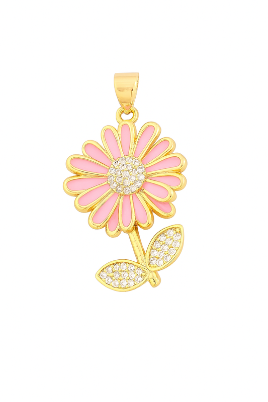 Pink Sunflower Pendant