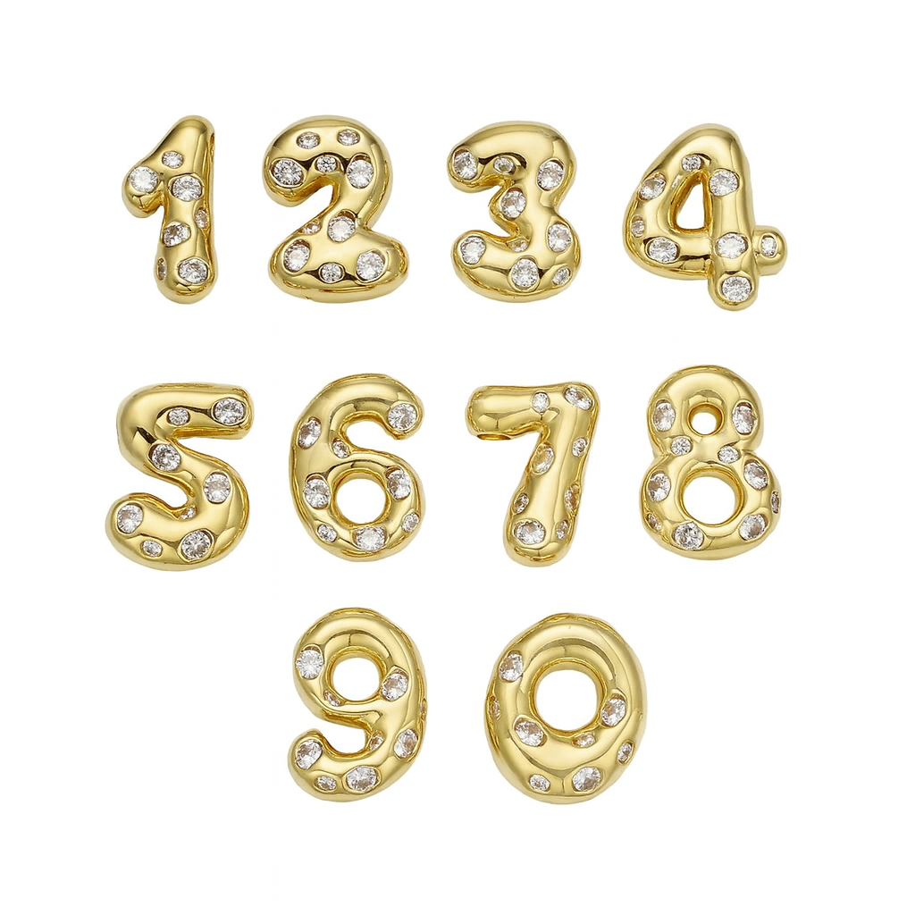 Gold Number Pendants