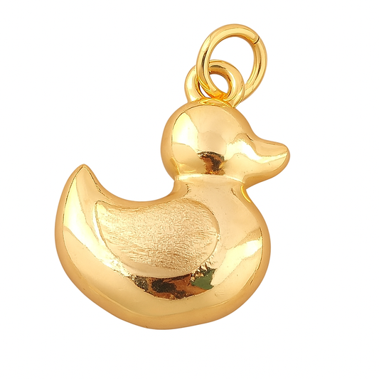 Gold Duck Charm Pendant