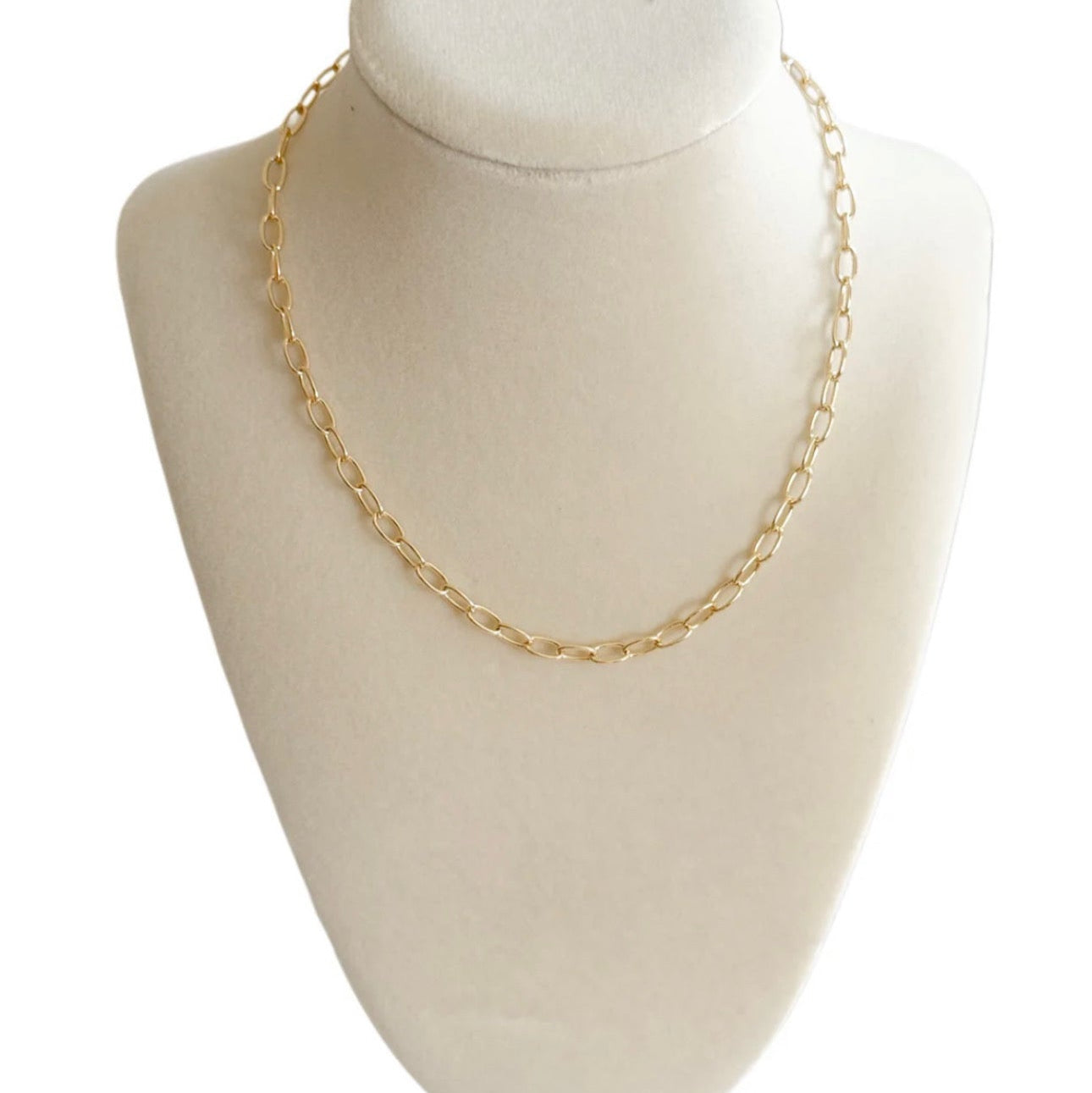 Gold Oval Chain Necklace