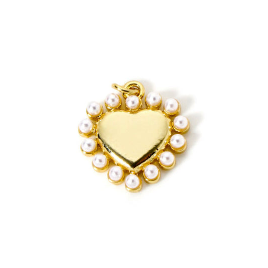 Pearly White Heart Charm