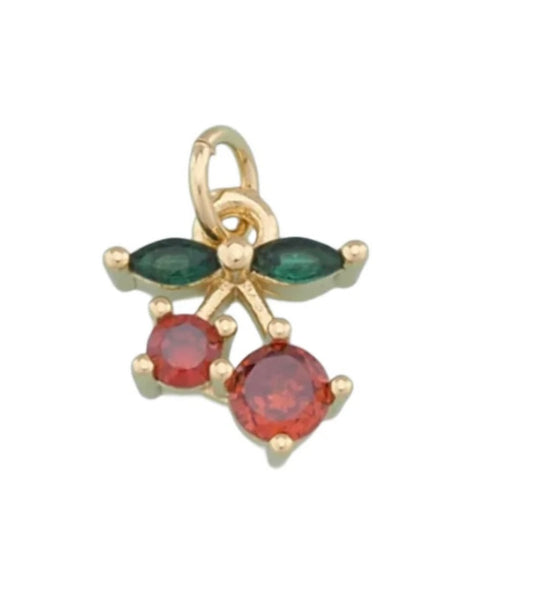 Tiny Red Cherry Charm