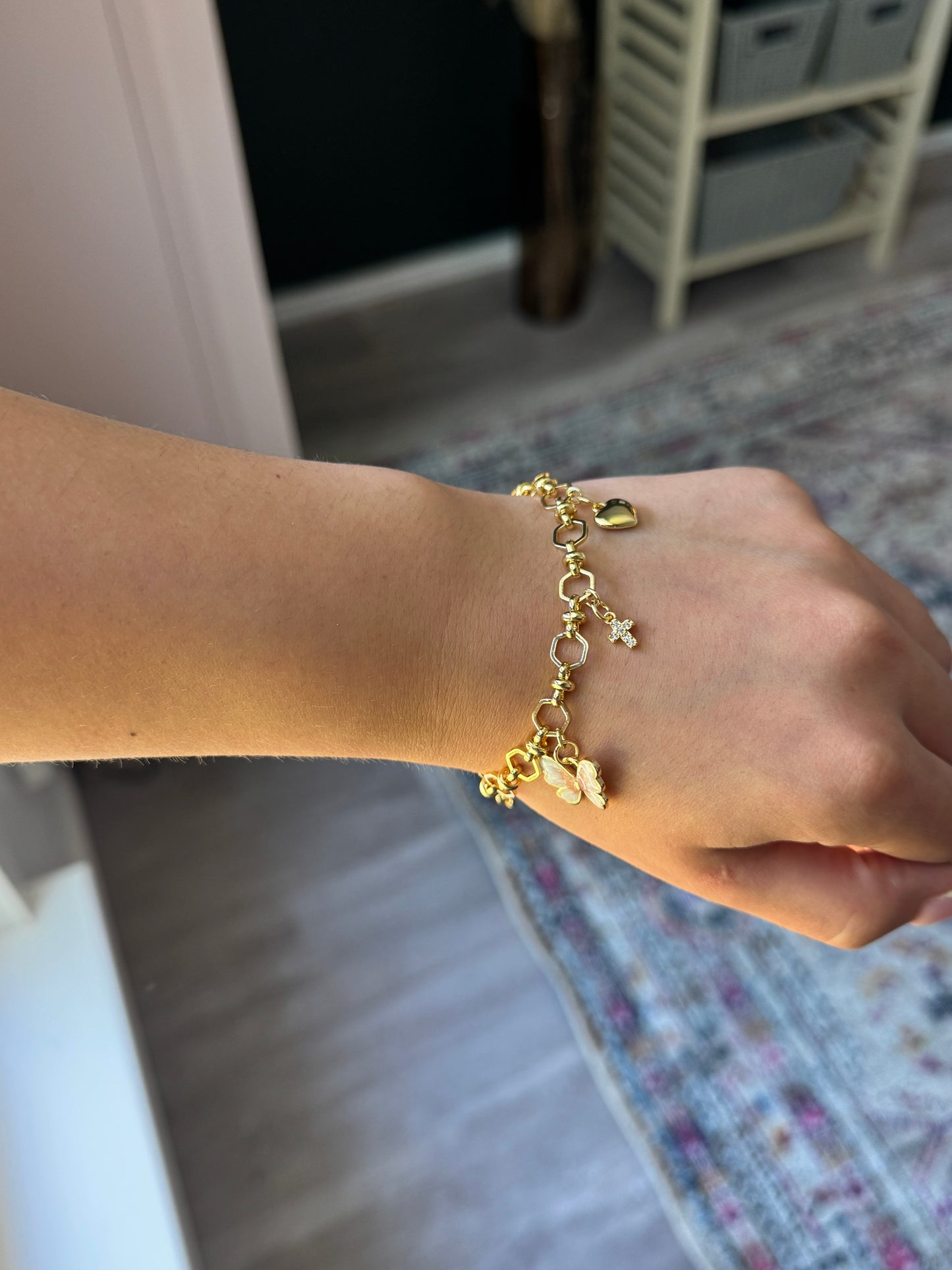 Butterfly & Pearl Bracelet