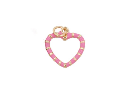 Pink and Gold Heart Charm