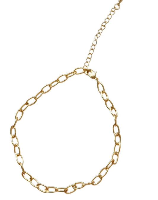 Gold Oval Chain Bracelet