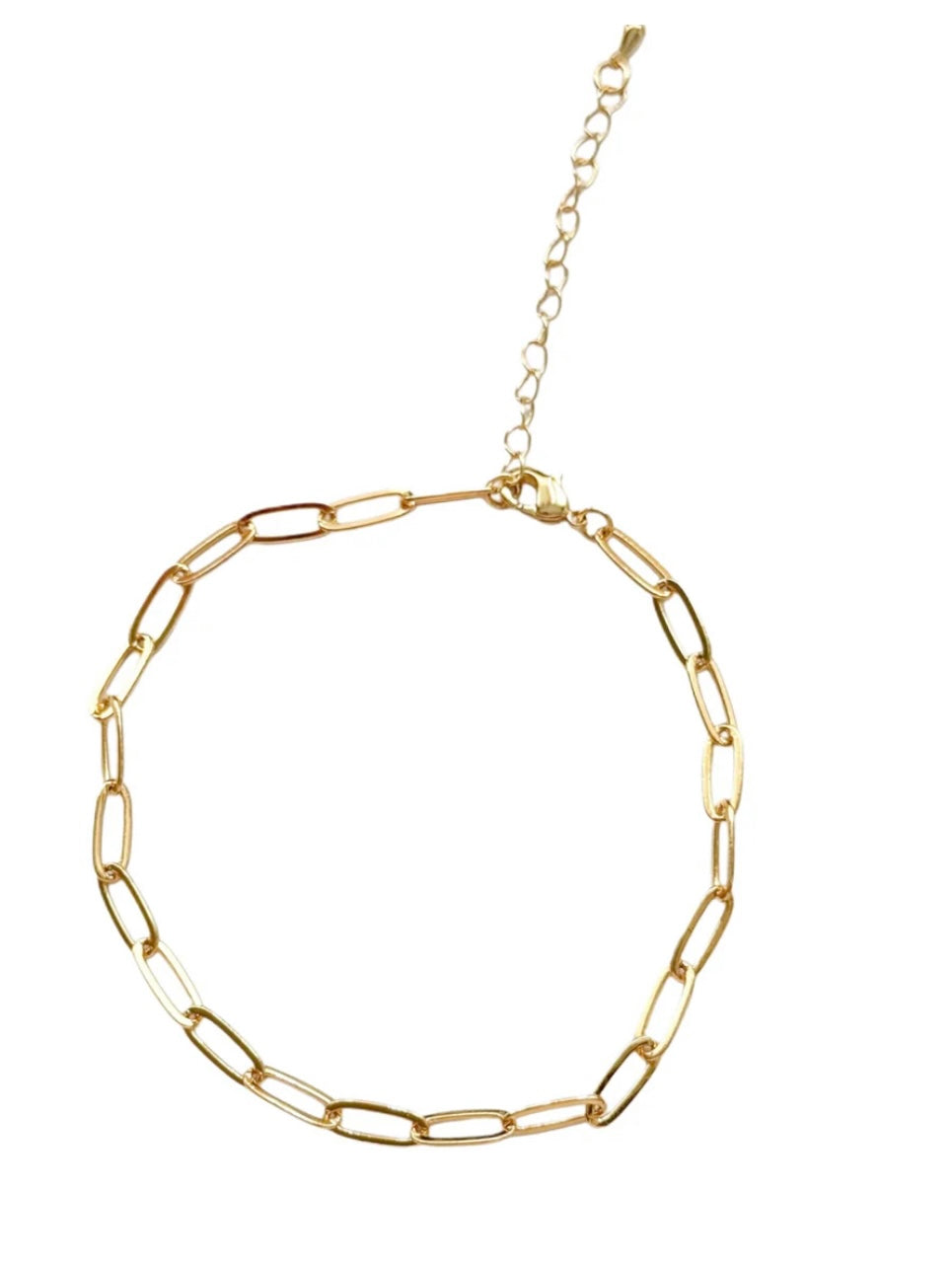 Gold Filled Dainty Paperclip Chain Bracelet