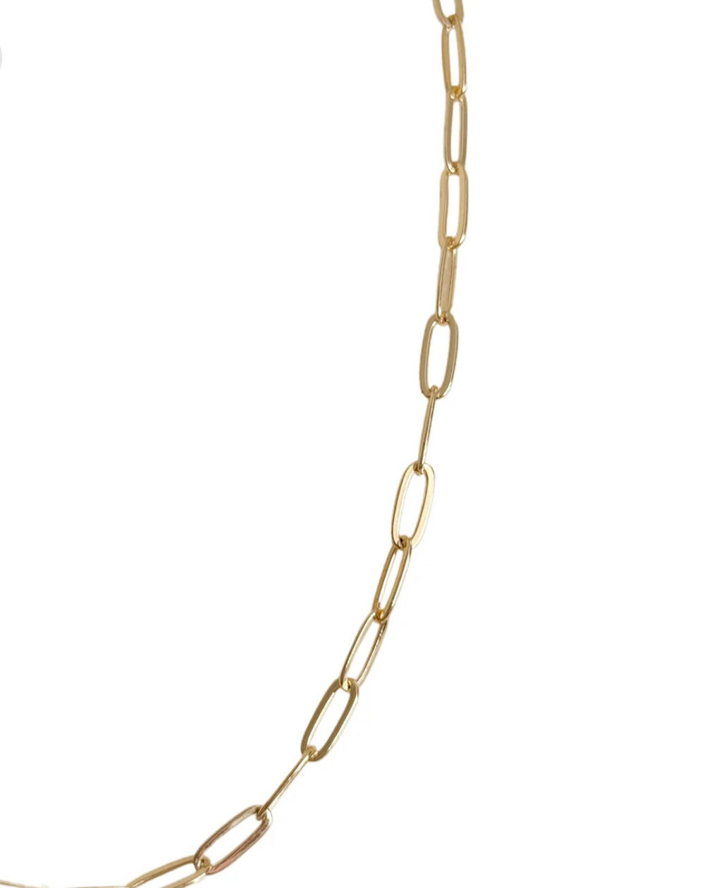 Gold Filled Dainty Paperclip Chain Necklace
