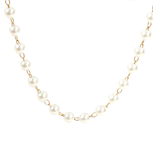 Beaded Pearl Necklace Chain
