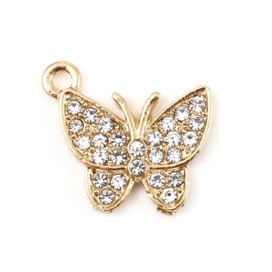 Rhinestone Butterfly Charm