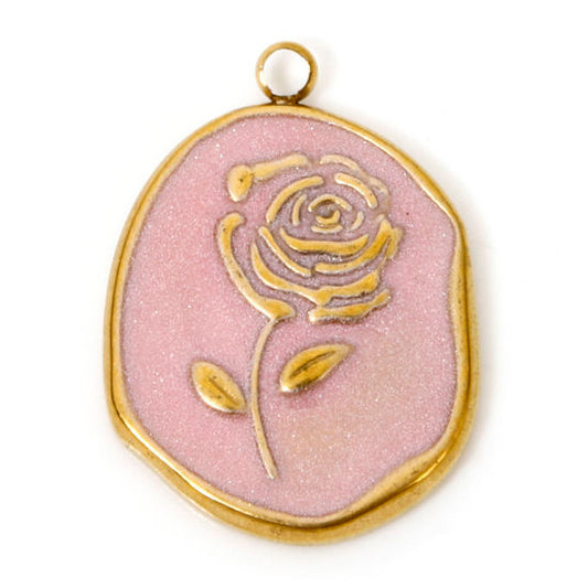 Oval Rose Charm