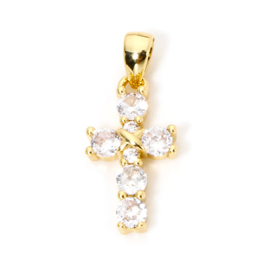 Small Rhinestone Cross Charm