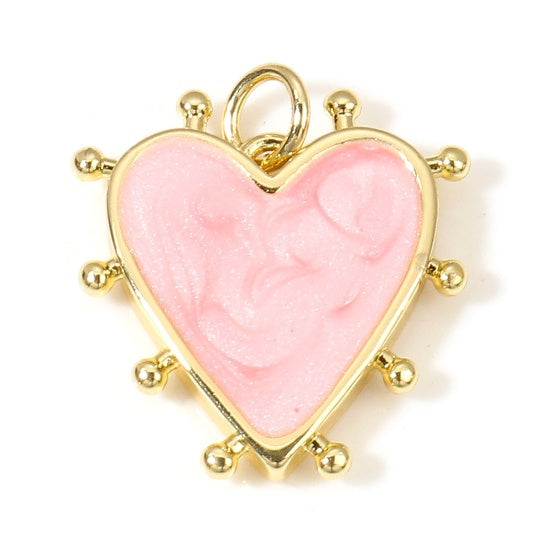 Light Pink Pearly Heart Pendant