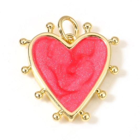 Red Pearly Heart Pendant