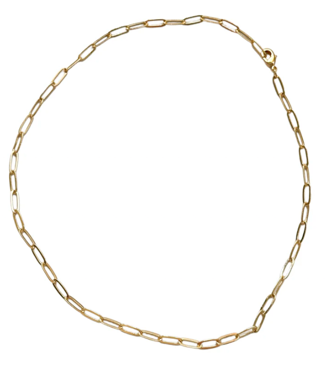 Gold Filled Dainty Paperclip Chain Necklace