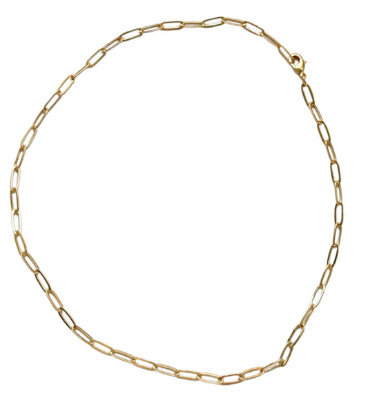 Gold Filled Dainty Paperclip Chain Necklace